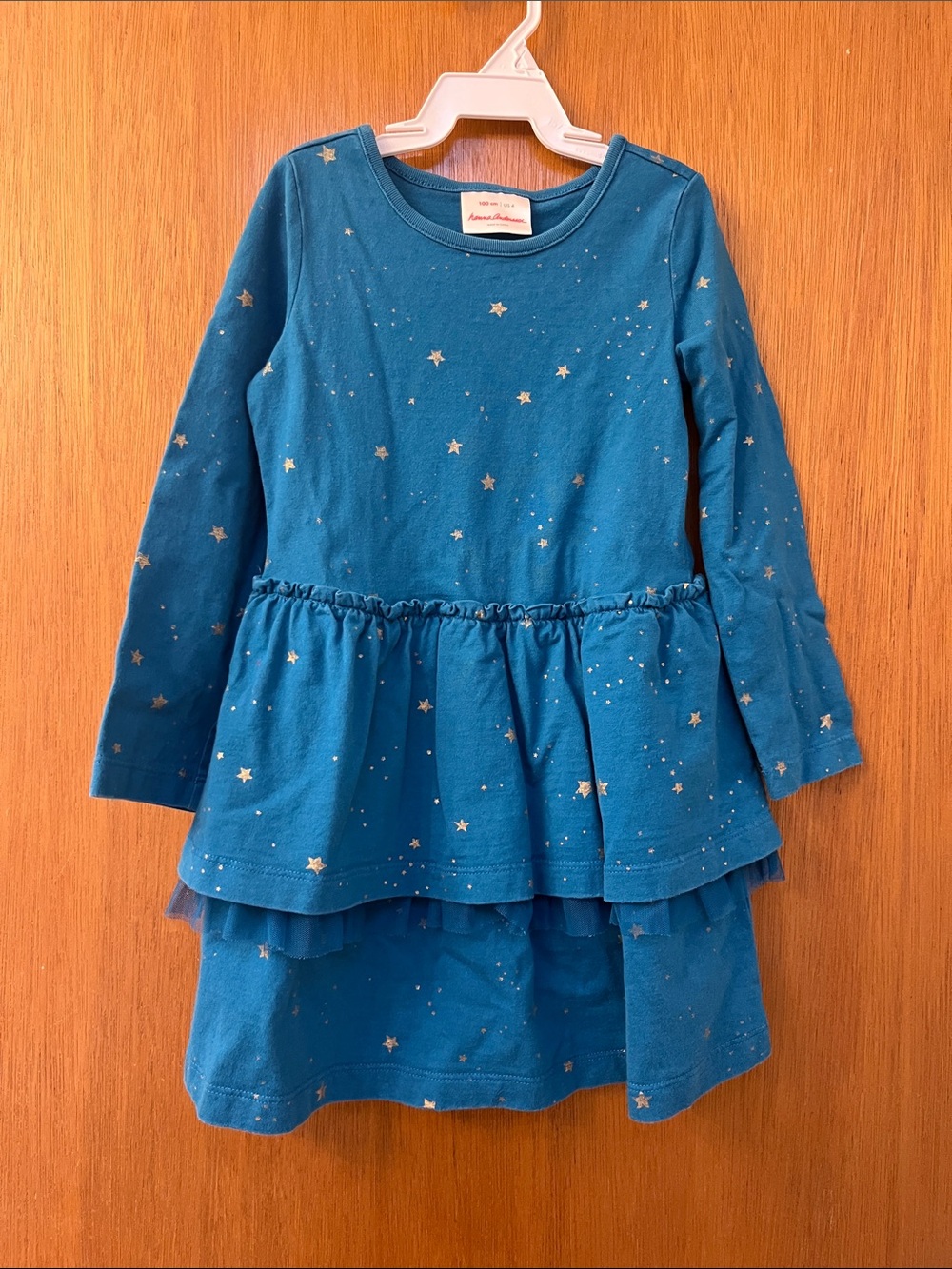[Hanna Andersson] Blue Star-Print Tiered Dress
